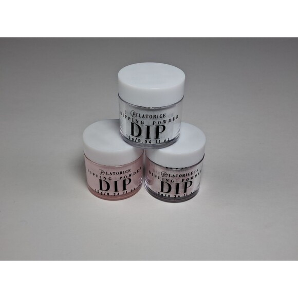 Latorice Nail Dip Powders Pink Gray Glittery - Picture 1 of 4